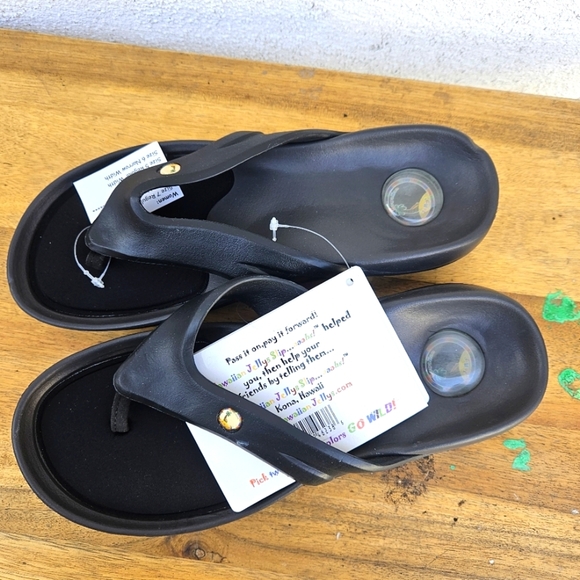 Hawaiian Jellys Ultra Comfort O'o Black Lava Unisex  Sandals Women's Siz… - Picture 12 of 16